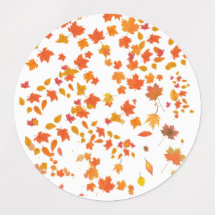 Warme herfstbladeren, magische seizoensgeschenken labels