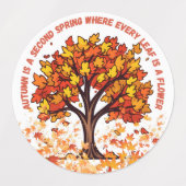 Warme herfstbladeren, magische seizoensgeschenken labels (Design 2)