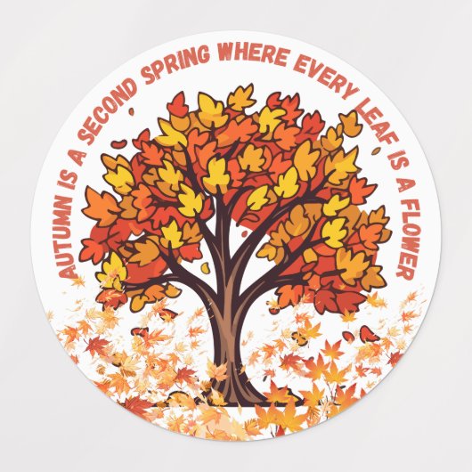 Warme herfstbladeren, magische seizoensgeschenken labels (Design 2)