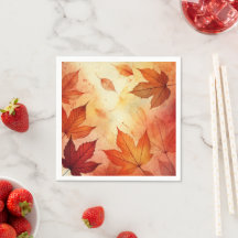 Warme herfstbladeren Waterverf Découpage servetten