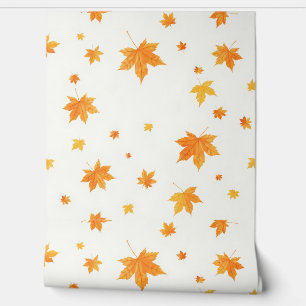 Warme herfstbladeren Waterverf esdoorn en eik Behang