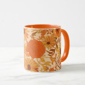 Warme herfstbloem met gele en Oranje bloesems Mok (Voorkant rechts)