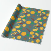 Warme herfstcitrus en anijs naadloze Thanksgiving Cadeaupapier (Uitgerold)