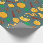 Warme herfstcitrus en anijs naadloze Thanksgiving Cadeaupapier (Hoek)