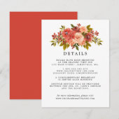 Warme herfstkleuren Floral Wedding Guest Details Informatiekaartje (Voorkant / Achterkant)