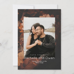 Warme herfstkleuren Fotobruiloft Bewaar de datum Save The Date