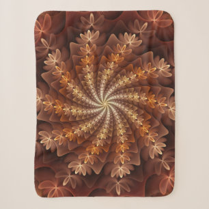 Warme herfstkleuren, moderne abstracte fractale ku sherpa deken