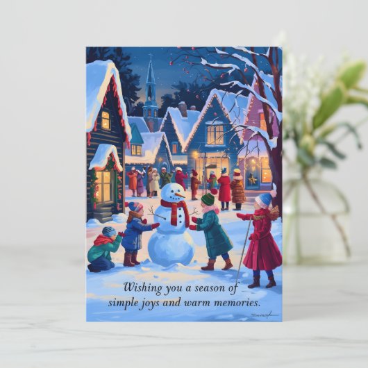 Warme Herinneringen - Kerst Kaart (Staand voorkant)