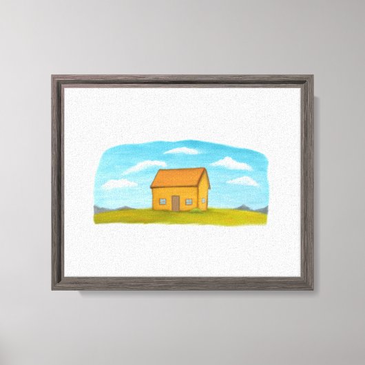 Warme Huis Landschap Canvas Afdruk (Voorkant)