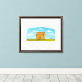 Warme Huis Landschap Canvas Afdruk (Insitu (Houten vloer))