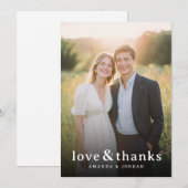 Warme Ivoren Romantische Foto Bedankkaart (Voorkant / Achterkant)