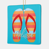 Warme Kerst Flip Flops Op Maat Keramisch Ornament (Links)