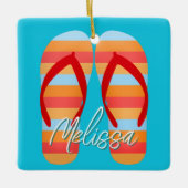 Warme Kerst Flip Flops Op Maat Keramisch Ornament (Voorkant)