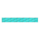 Warme Kerst Sneeuwman Patroon Aqua Ribbon Grosgrain Lint (Voorkant)