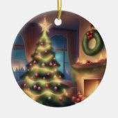 Warme kerstboom keramisch ornament (Voorkant)