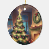 Warme kerstboom keramisch ornament (Links)
