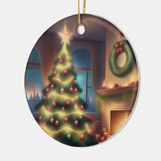 Warme kerstboom keramisch ornament (Links)