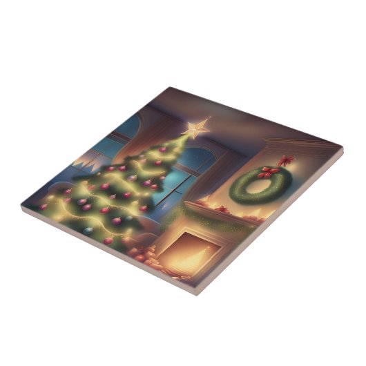 Warme kerstboom tegeltje (Zijkant)