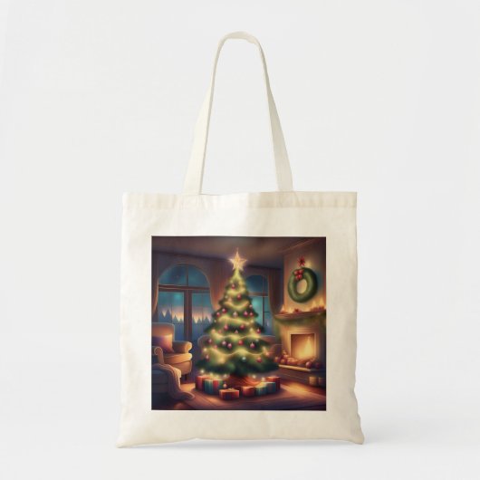 Warme kerstboom tote bag (Voorkant)