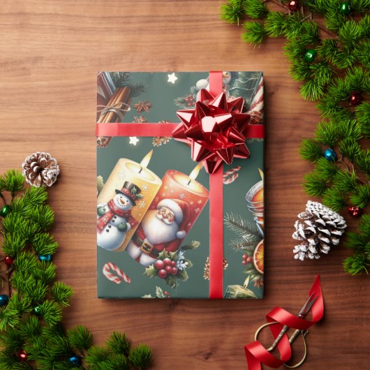 Warme kerstkaarsen cadeaupapier (Feestdagen Geschenken)