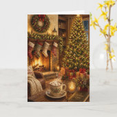 Warme kerstkaarten kaart (Gele Bloem)