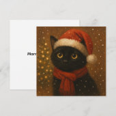 Warme Kerstkat Plat Kaart (Voorkant / Achterkant)