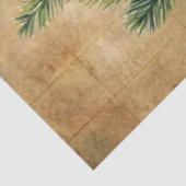 Warme kerstkrans decoupage papier rood groen (Detail)