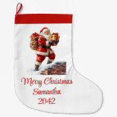 Warme Kerstman Knusse Rode Witte Kerst Socks Grote Kerstsok (Voorkant)