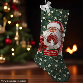 Warme Kerstman Vakantie Stocking Gepersonaliseerd Grote Kerstsok