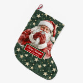 Warme Kerstman Vakantie Stocking Gepersonaliseerd Grote Kerstsok (Voorkant (Hangend))