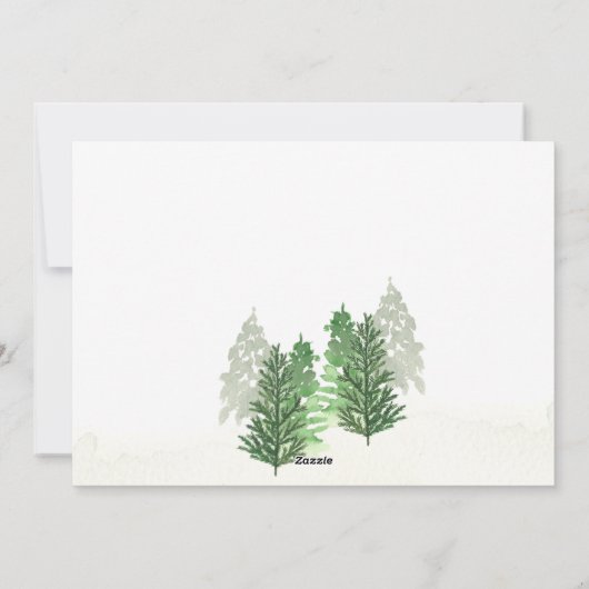 Warme kerstwensen Bos en gezellige open haard Feestdagenkaart (Achterkant)