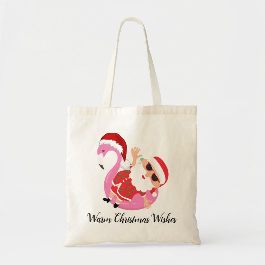Warme kerstwensen grappige kerstman vakantie tote bag (Voorkant)