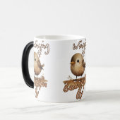 Warme kleine artistieke vogel magische mok (Voorkant links)