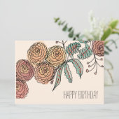Warme Kleur Anjer Bloem Botanische Kunst Kaart (Staand voorkant)