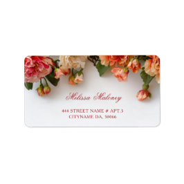 Warme Kleuren 3D Bloemen |  Trouwen Etiket
