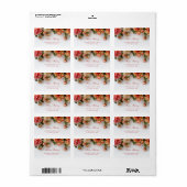Warme Kleuren 3D Bloemen | Trouwen Etiket (Full Sheet)