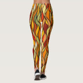 Warme kleuren Abstracte Herfst Leggings (Achterkant)