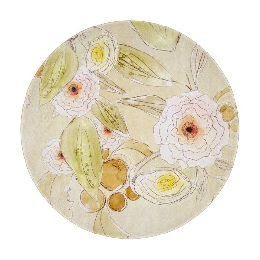 Warme Kleuren Bloem Snijplank (Voorkant)