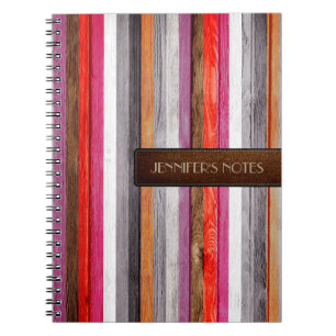 Warme Kleuren Hout Elegante Leer Look #7 Notitieboek