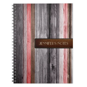 Warme Kleuren Hout Elegante Leren Look #14 Notitieboek