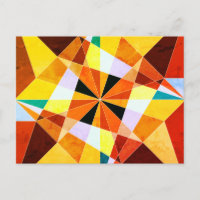 Warme kleuren koele hoekige geometrische vormen