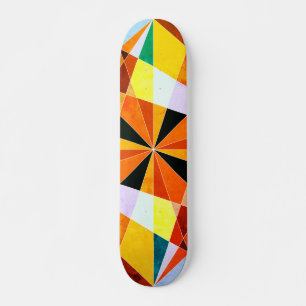 Warme kleuren koele hoekige geometrische vormen persoonlijk skateboard