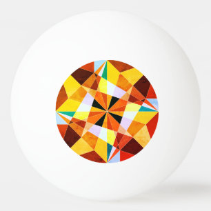 Warme kleuren koele hoekige geometrische vormen pingpongbal