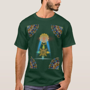 Warme kleuren Mandala gouden regenboog T-shirt