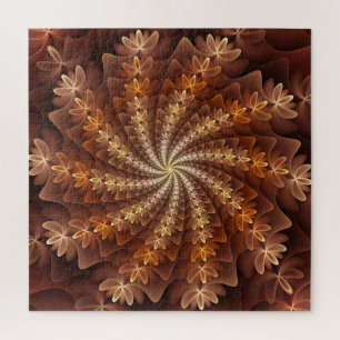 Warme kleuren, modern abstract fractal kunstpatroo legpuzzel