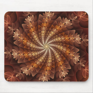 Warme kleuren, modern abstract fractal kunstpatroo muismat