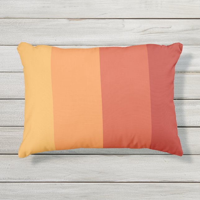 Warme kleuren - retro tinten strepen  buitenkussen (Voorkant)
