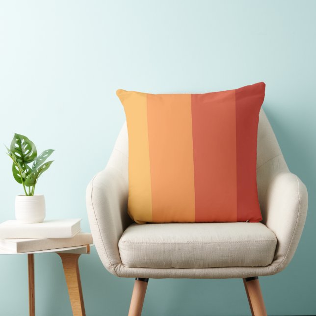 Warme kleuren - retro tinten strepen  kussen (Stoel)