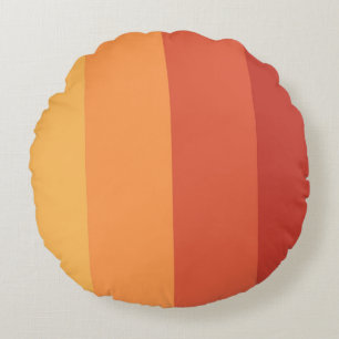 Warme kleuren - retro tinten strepen rond kussen