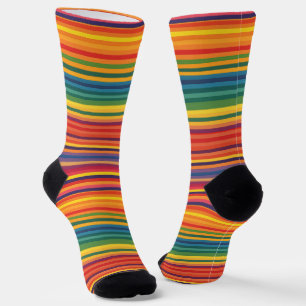 Warme kleuren streep patroon sokken